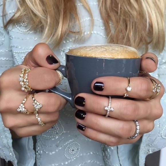 Melinda Maria -Briane Stacking Ring Gold/Blue Opal - Picture 3 of 4